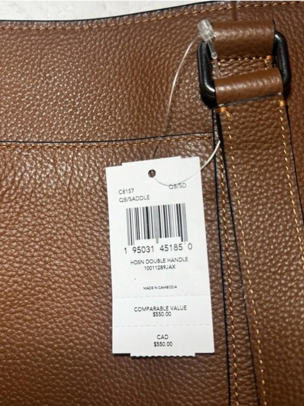 NWT Coach Hudson leather double handle Brown Leather Tote Bag - Picture 4 of 6